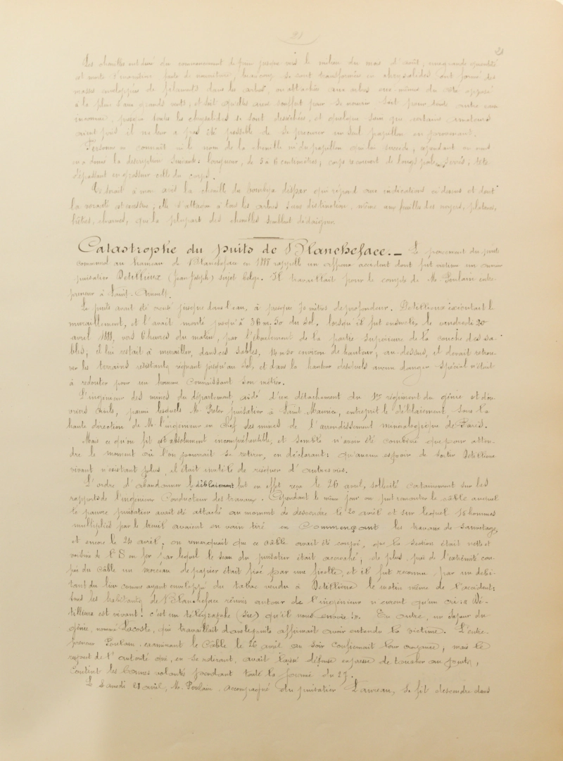 Manuscrit original de Martin Eugène Legrand, feuillet 21/36
